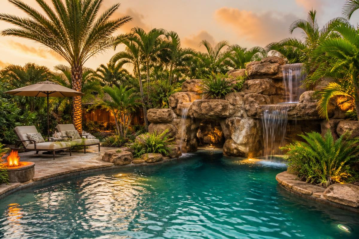 Tropical Grotto — custom pool project in Windermere, FL